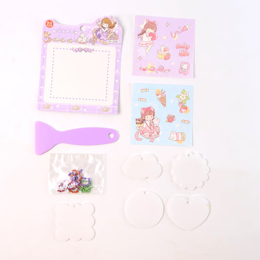 Diy Shrink Art Keychain Making Kit For Kids (1 Set)