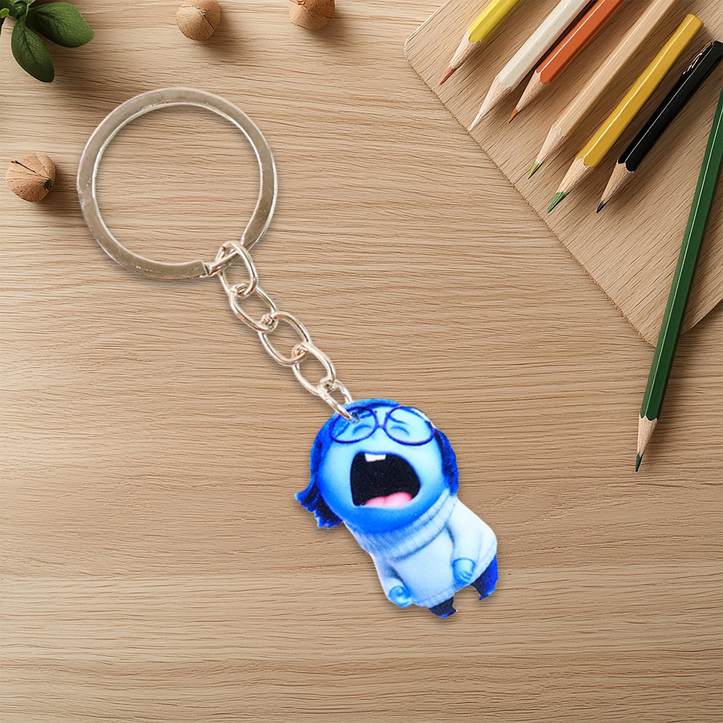 Cute Cartoon Character Girl Keychain For Kids Bags  Stationery