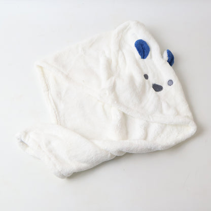 Soft Microfiber Hair Drying Towel Wrap With Cute Animal Ears  Button Closure (1 Pc)