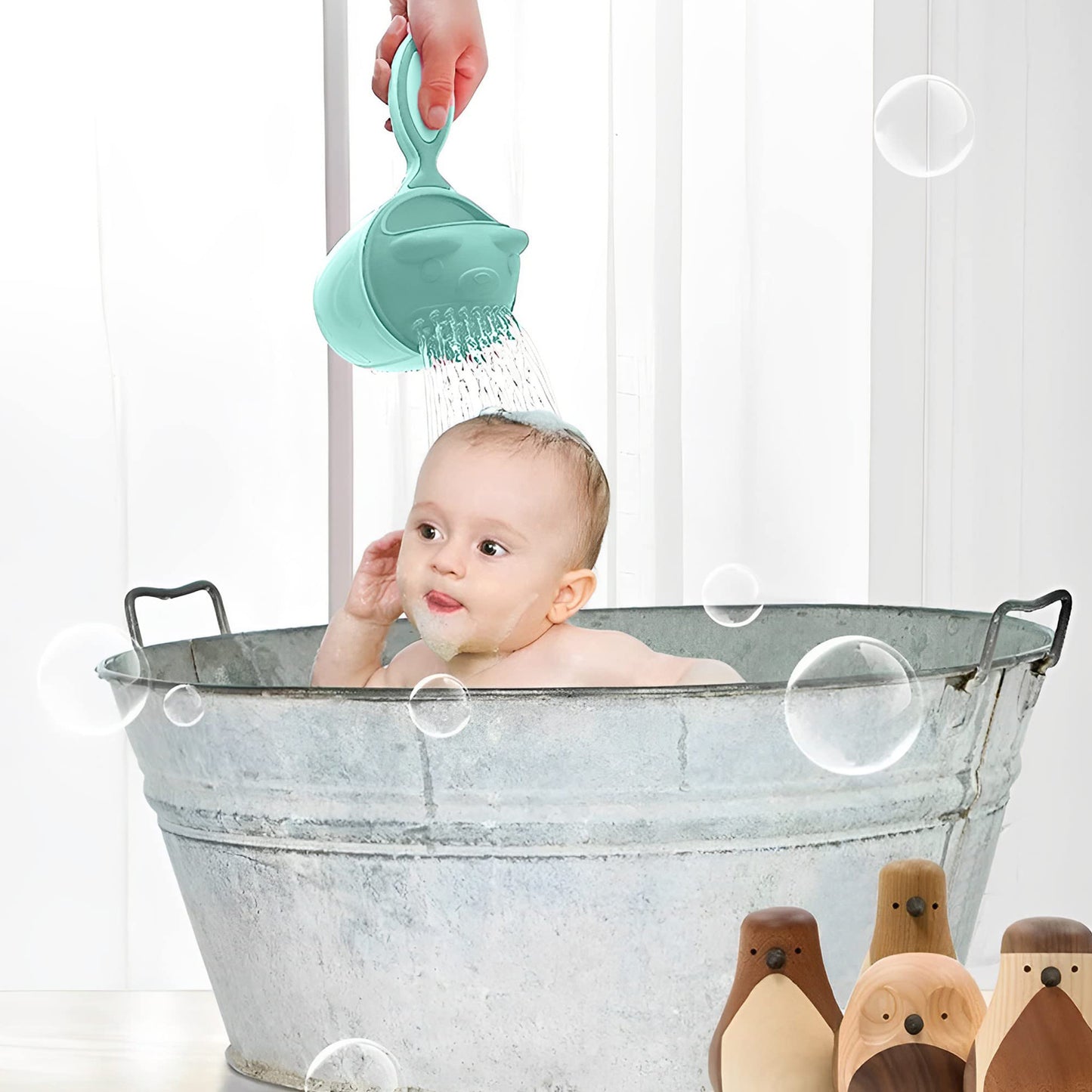 Baby Shampoo Shower Cup Safe Soft Bathing