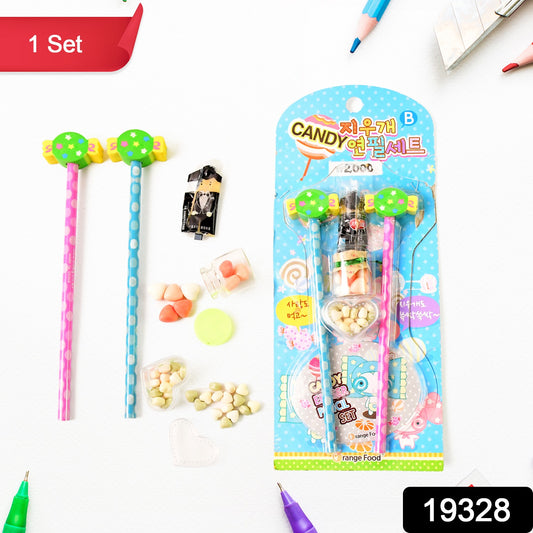 Fun Candy Design Pencil Set With Accessories (1 Set )