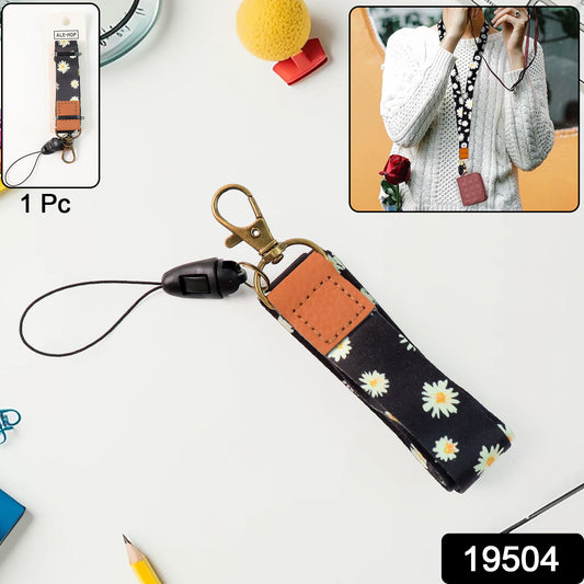 Floral Print Neck Lanyard Strap With Clip Hook  Mobile String (1 Pc)