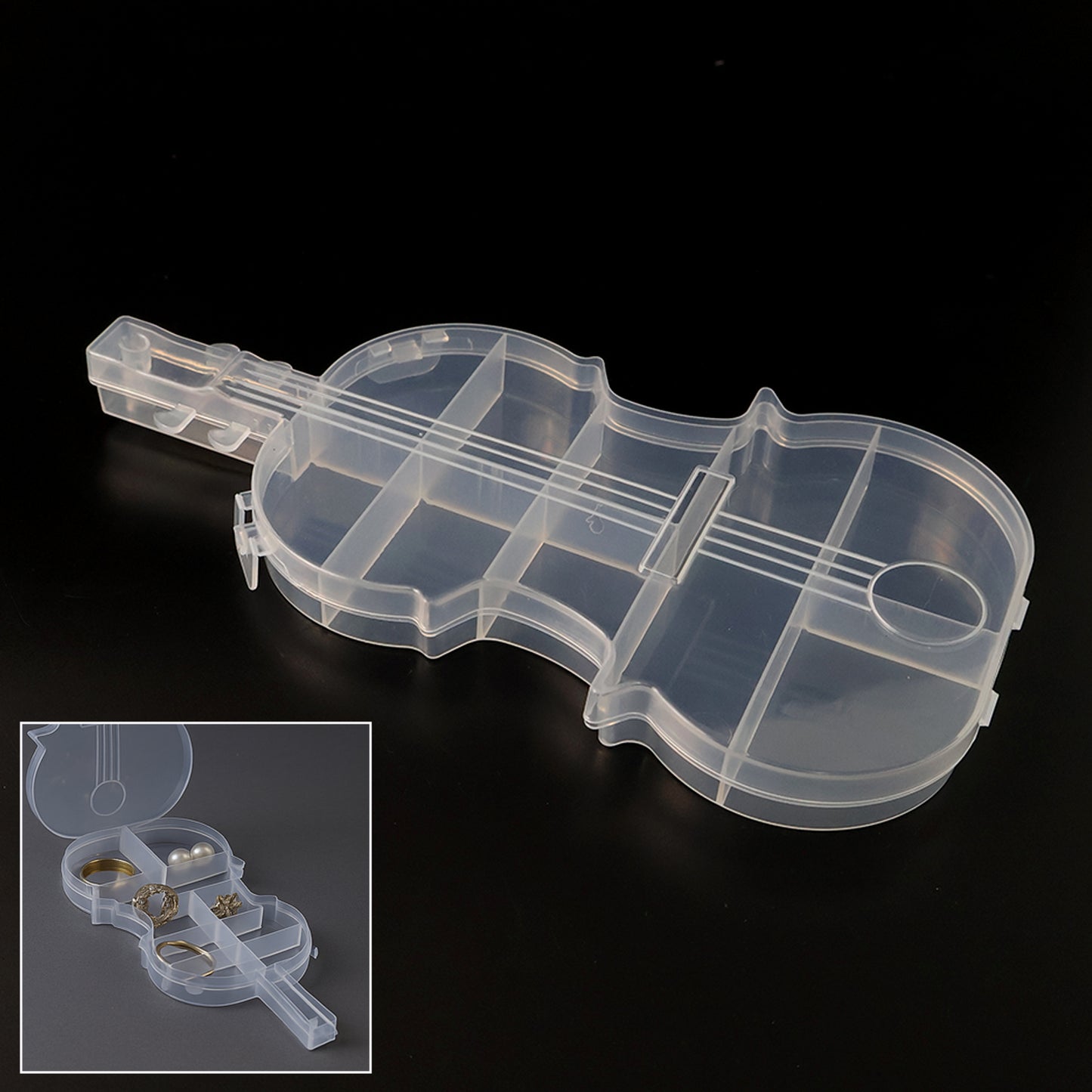 Violin Shape Plastic Storage Box (1 Pc)