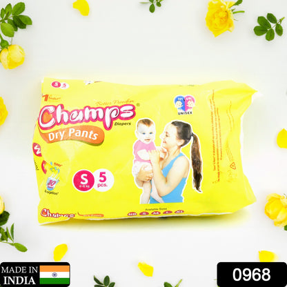Small Champs Dry Pants Style Diaper- Small (S5 Pcs )