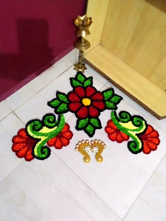 Handmade Floral Rangoli mate
