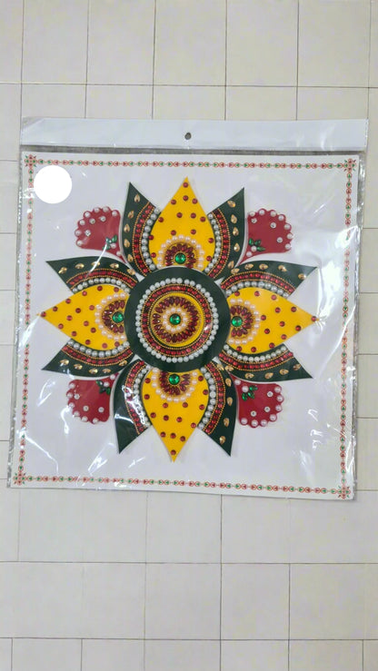 combo of 3 Acrylic Round Shape N Diya Rangoli