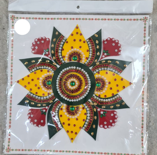 Round Shape N Diya Rangoli multiple design making rangoli