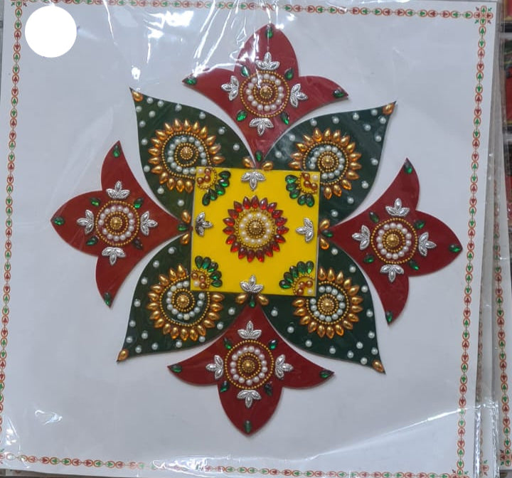 Round Shape N Diya Rangoli multiple design making rangoli