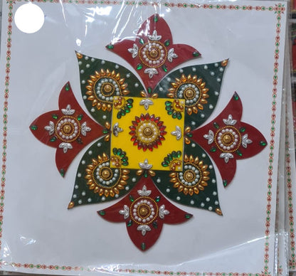 Round Shape N Diya Rangoli multiple design making rangoli