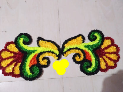 Handmade Floral Corner Rangoli mate