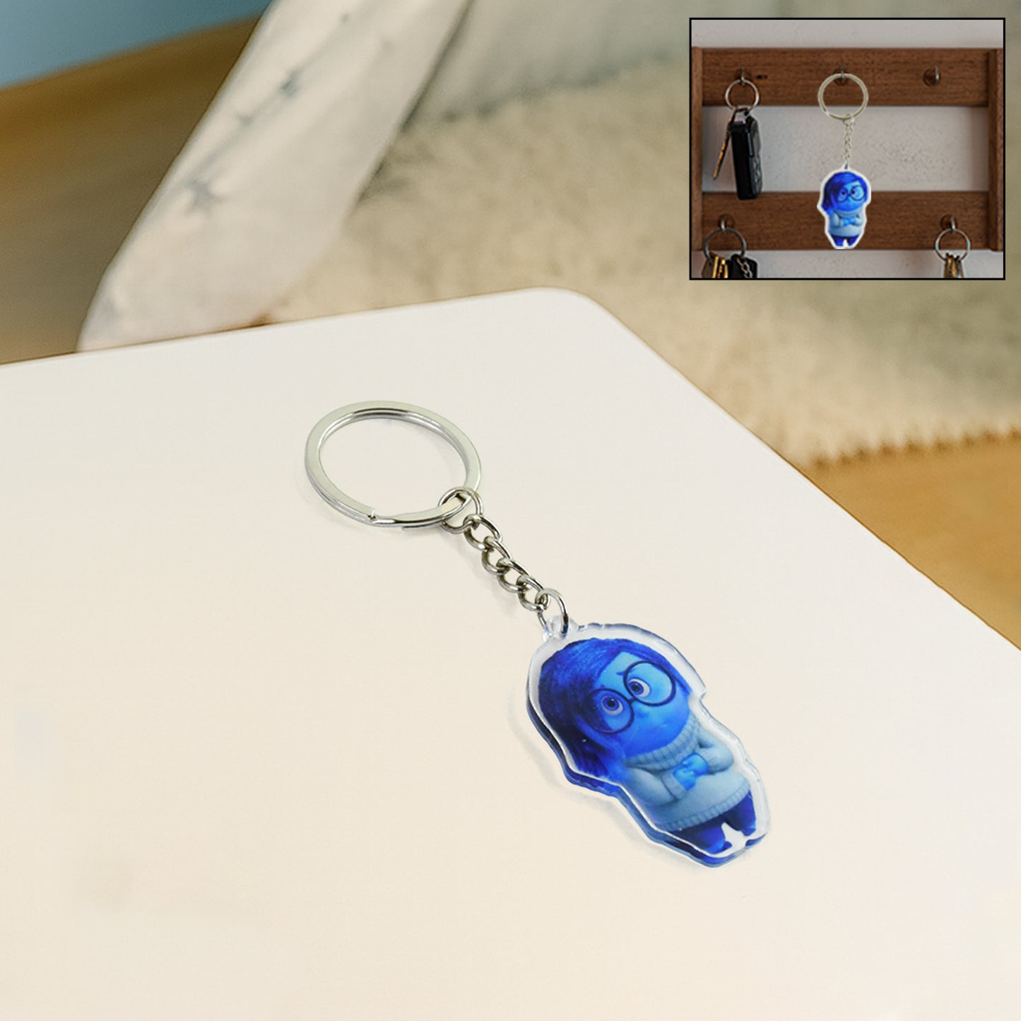 Cartoon Character-themed Acrylic Keychain (1 Pc)