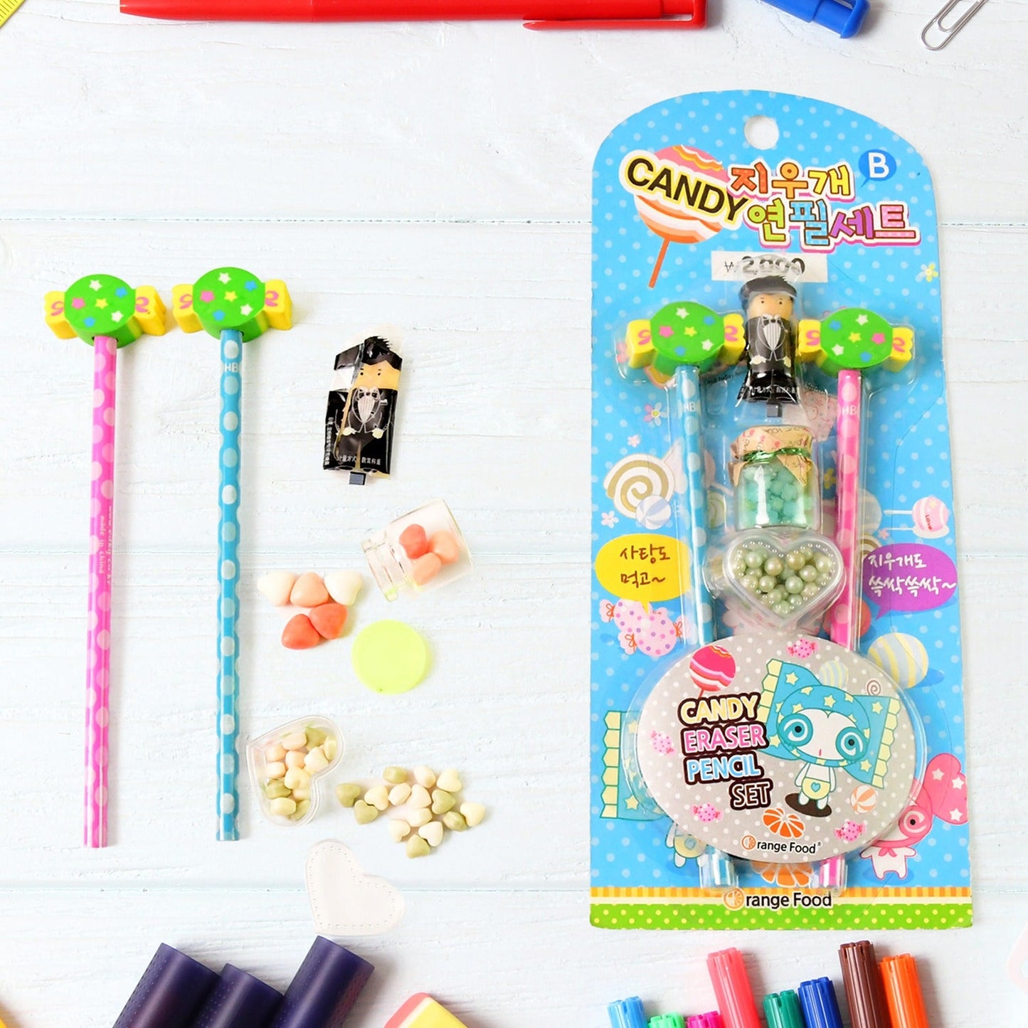 Fun Candy Design Pencil Set With Accessories (1 Set )