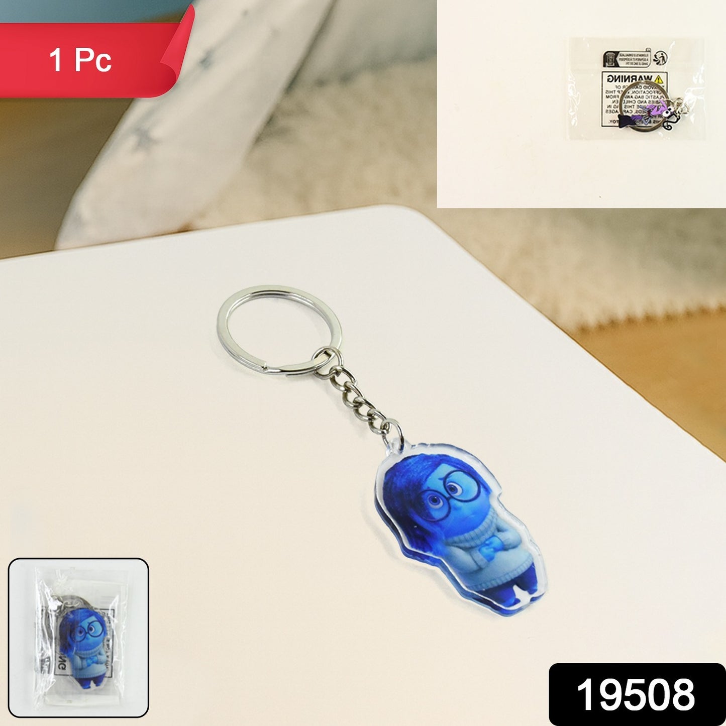 Cartoon Character-themed Acrylic Keychain (1 Pc)