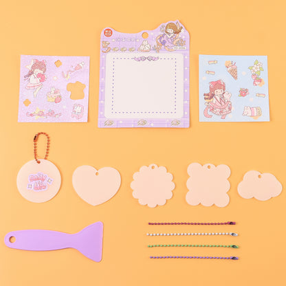 Diy Shrink Art Keychain Making Kit For Kids (1 Set)