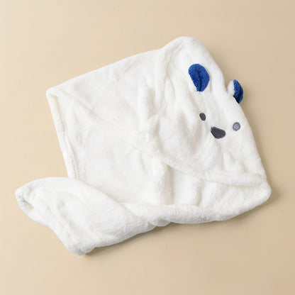 Soft Microfiber Hair Drying Towel Wrap With Cute Animal Ears  Button Closure (1 Pc)