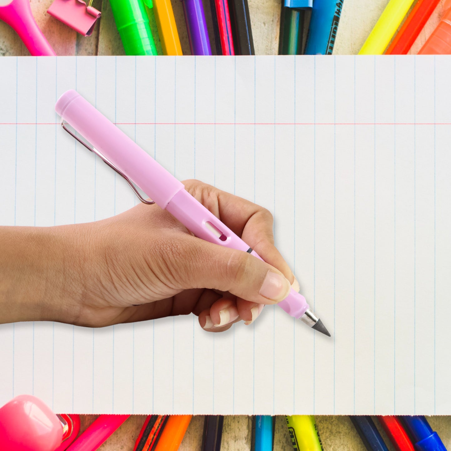Pink 2-in-1 Everlasting Magic Pencil With Replaceable Eraser  Inkless Reusable Portable