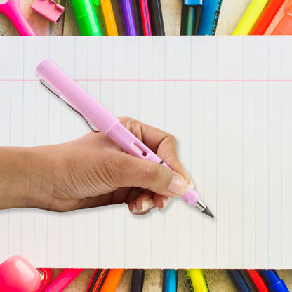 Pink 2-in-1 Everlasting Magic Pencil With Replaceable Eraser  Inkless Reusable Portable