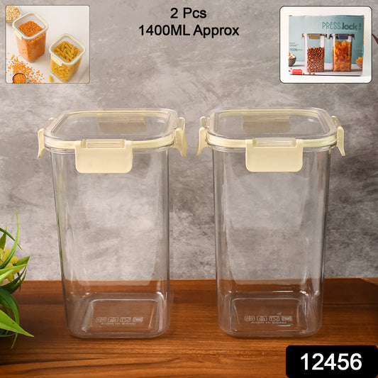 Apex Press N Lock Airtight Kitchen Storage Container Set (2pc1400ml) Approx