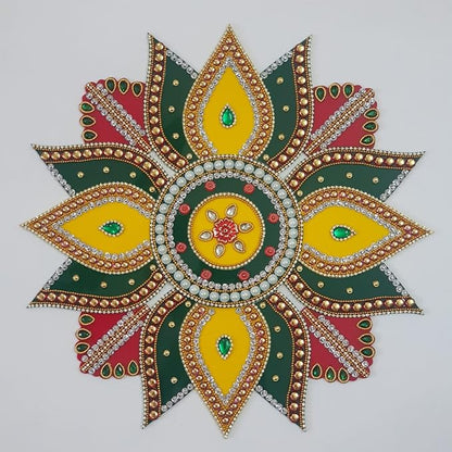 combo of 3 Acrylic Round Shape N Diya Rangoli