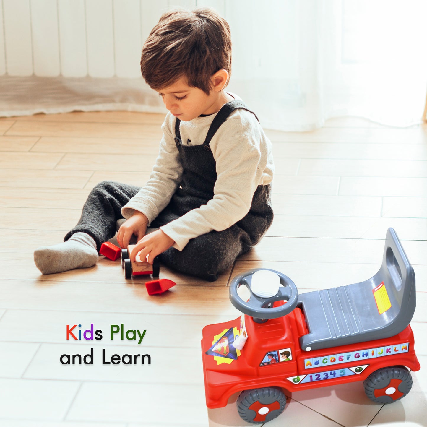 Kids Baby City Ride On Push Car Ride With Backrest Musical Horn