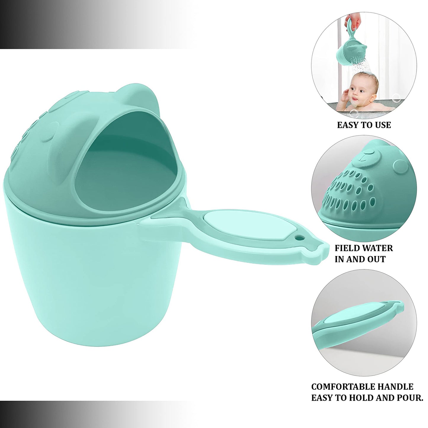Baby Shampoo Shower Cup Safe Soft Bathing