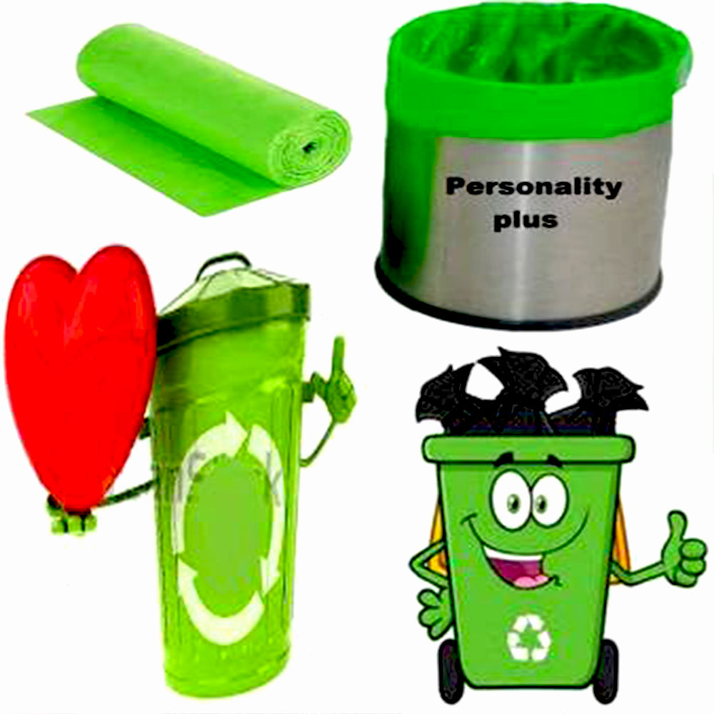 Bio-degradable Eco Friendly Garbage  Trash Bags Rolls (19 X 21) (Green)